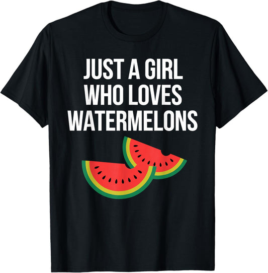 Funny Watermelon Art for Girls Women Watermelon Fruit Lover T-Shirt - T-Shirt | Black