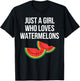 Funny Watermelon Art for Girls Women Watermelon Fruit Lover T-Shirt - T-Shirt | Black