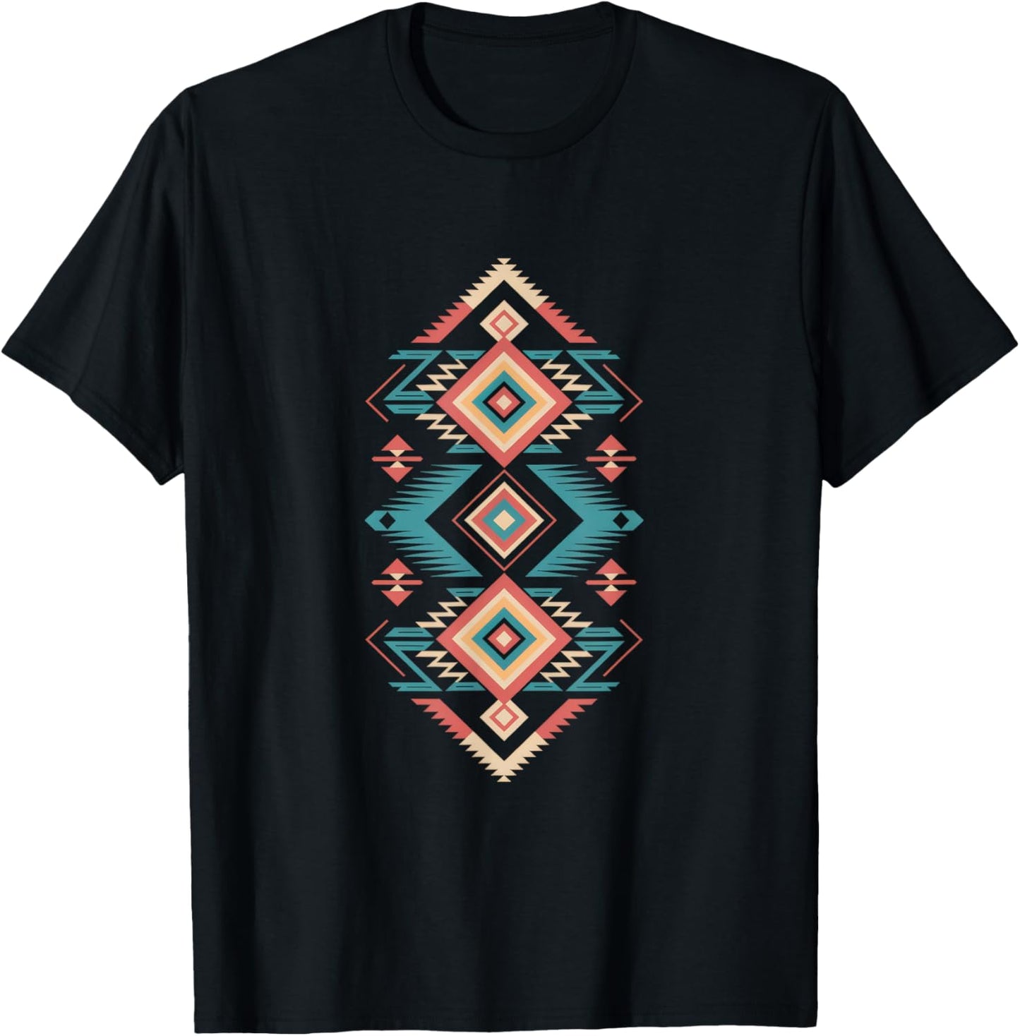 Geometrisches Muster Indianer Geometrisch Azteken T-Shirt - T-Shirt | Black