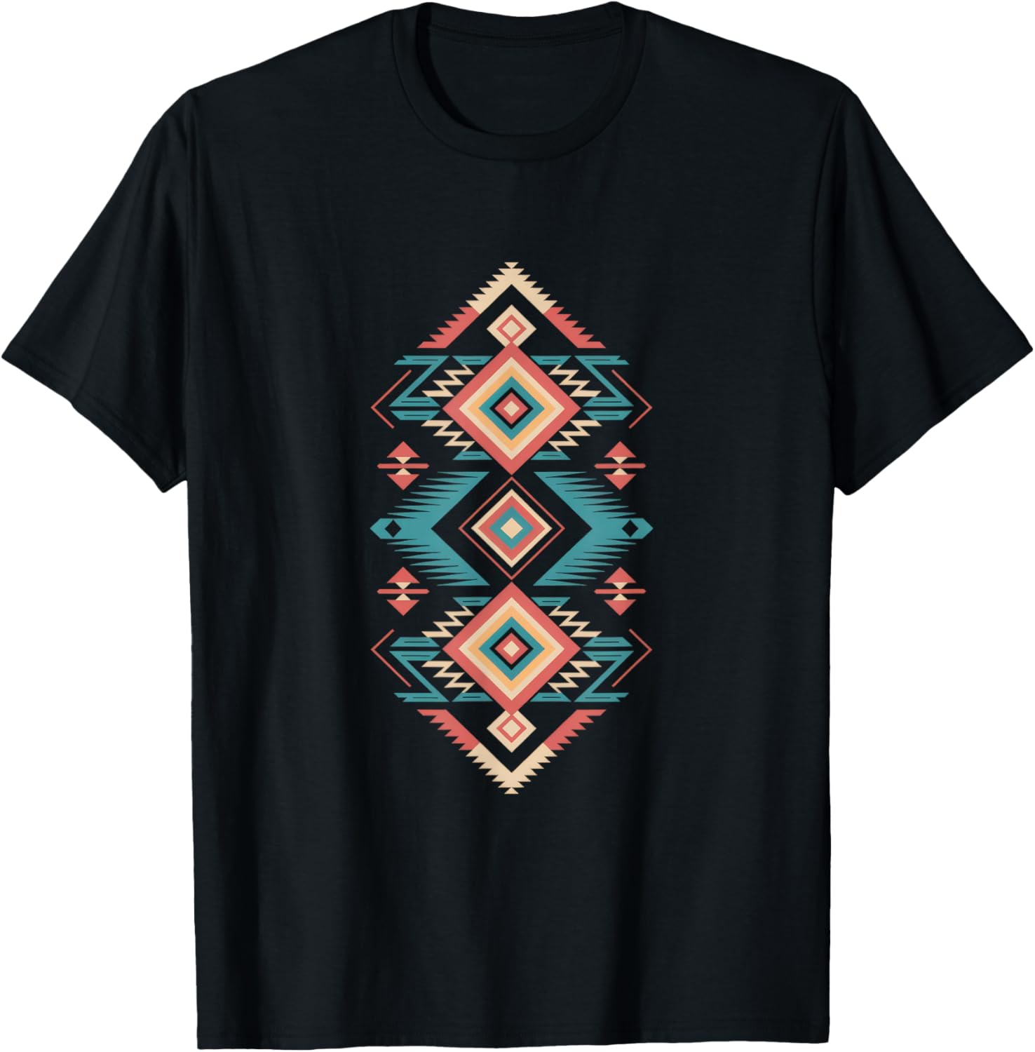Geometrisches Muster Indianer Geometrisch Azteken T-Shirt - T-Shirt | Black