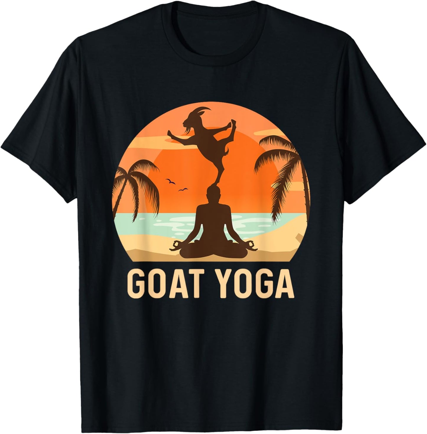 Goat Yoga - Farm Animal Farmer Farming Meditation Healing T-Shirt - T-Shirt | Black