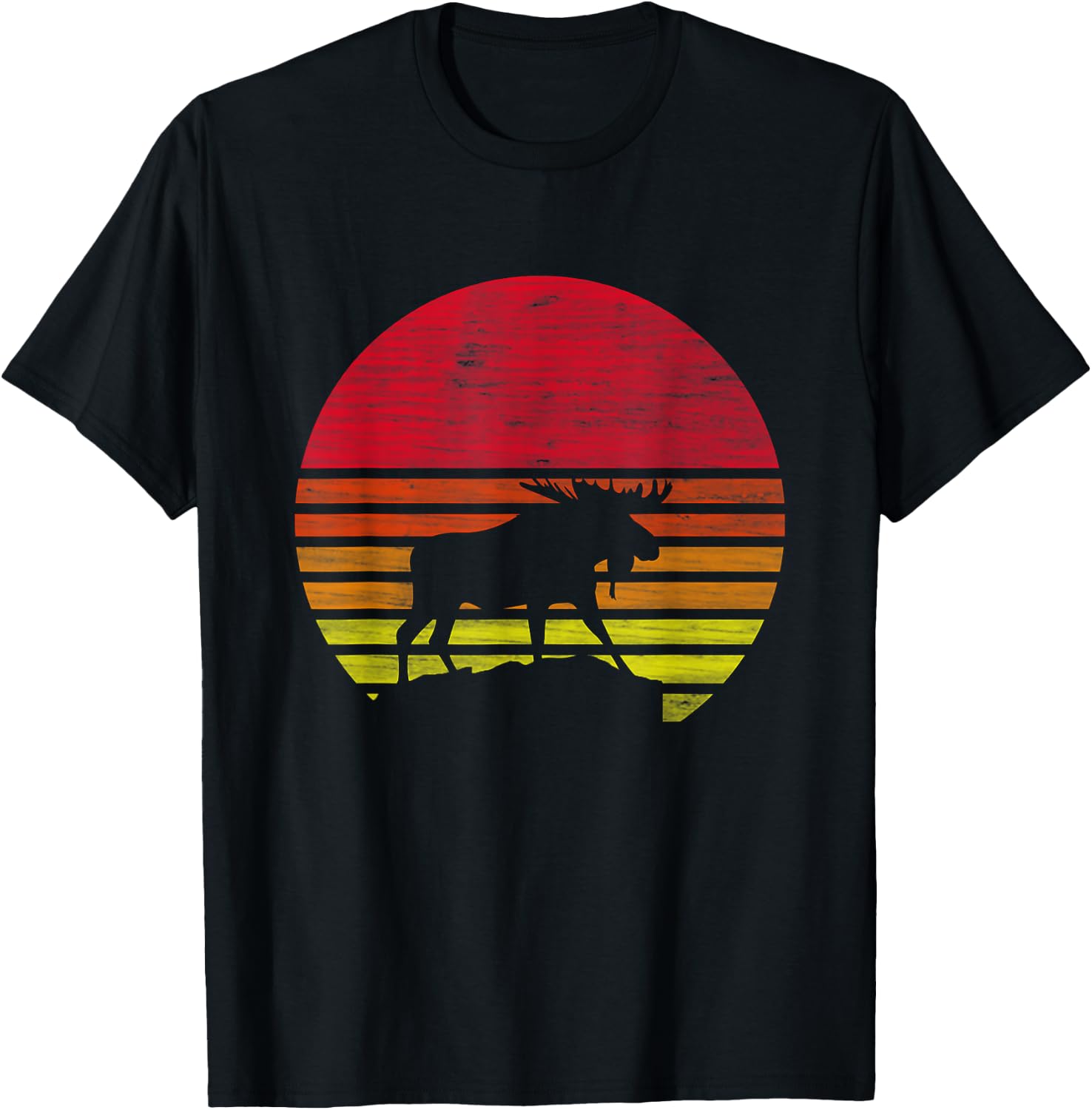 Retro moose silhouette T-Shirt - T-Shirt | Black