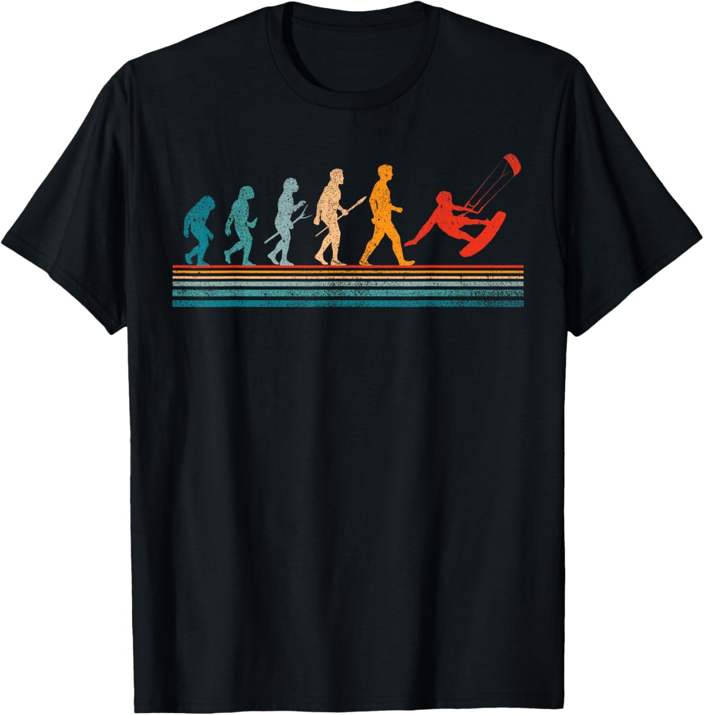 Kite Surfing Evolution Kiteboarder Kiteboarding Kite Surfer T-Shirt - T-Shirt | Black