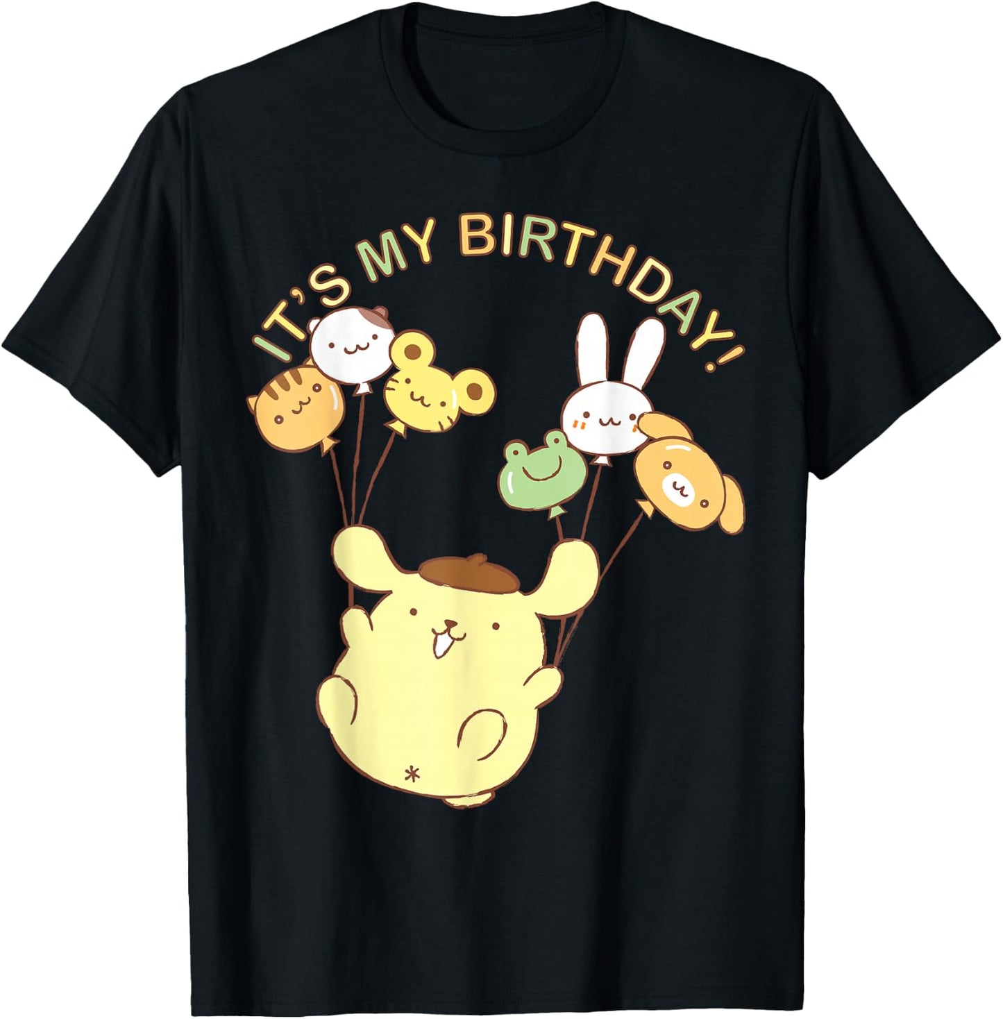 Pompompurin Its My Birthday Small T-Shirt - T-Shirt | Black