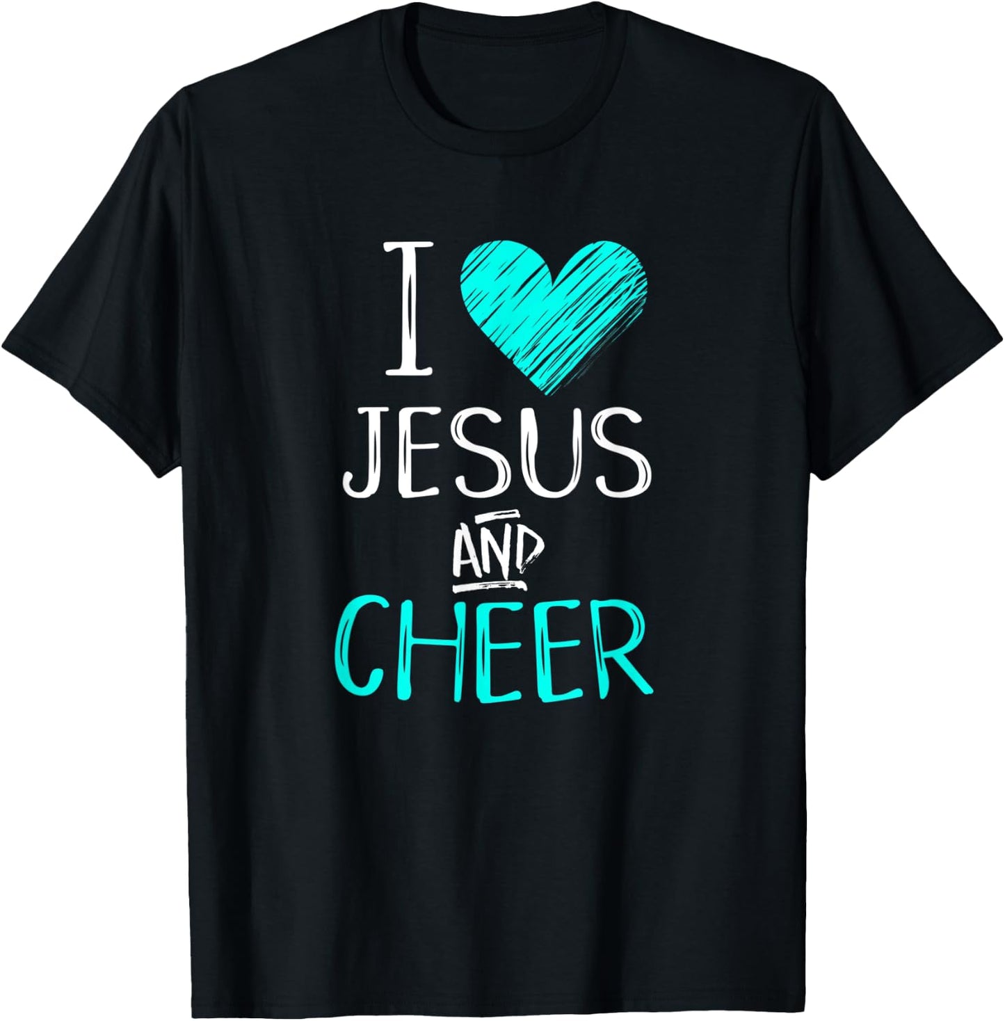 I Love Jesus And Cheer Christian Cheerleading Sport Shirt T-Shirt - T-Shirt | Black