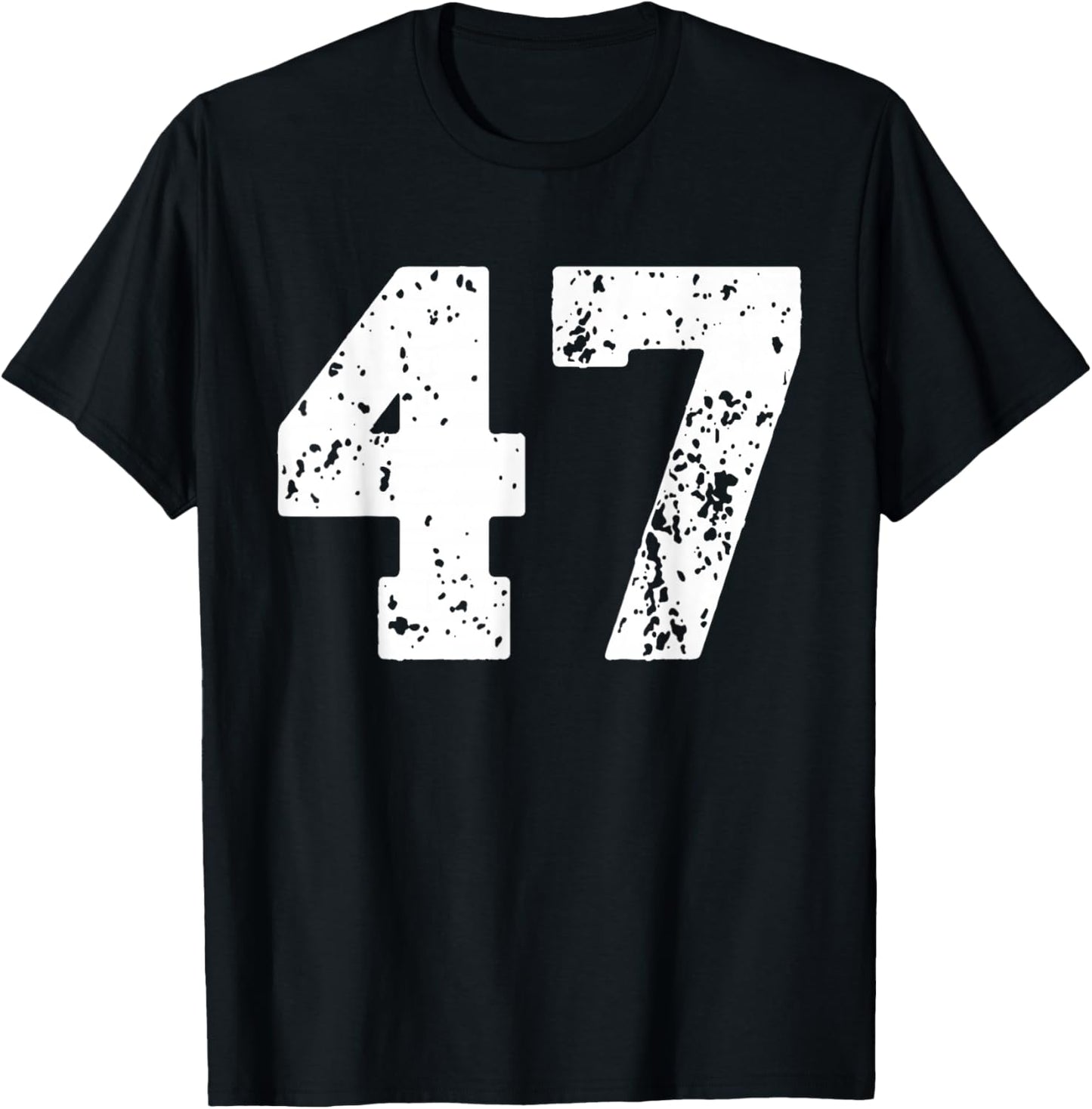 Number 47 White Best Classic College Style Birthday Funny T-Shirt - T-Shirt | Black