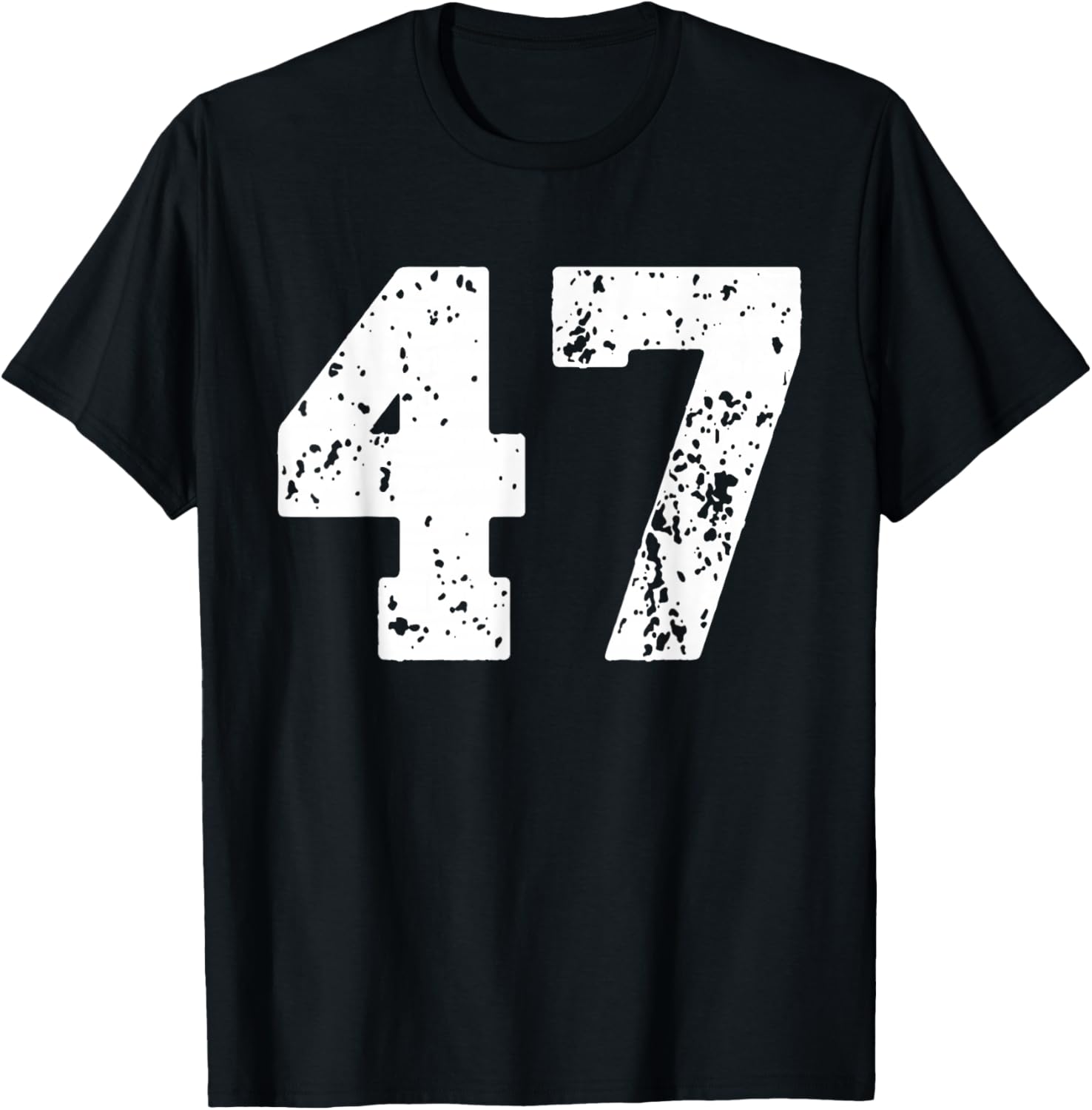 Number 47 White Best Classic College Style Birthday Funny T-Shirt - T-Shirt | Black