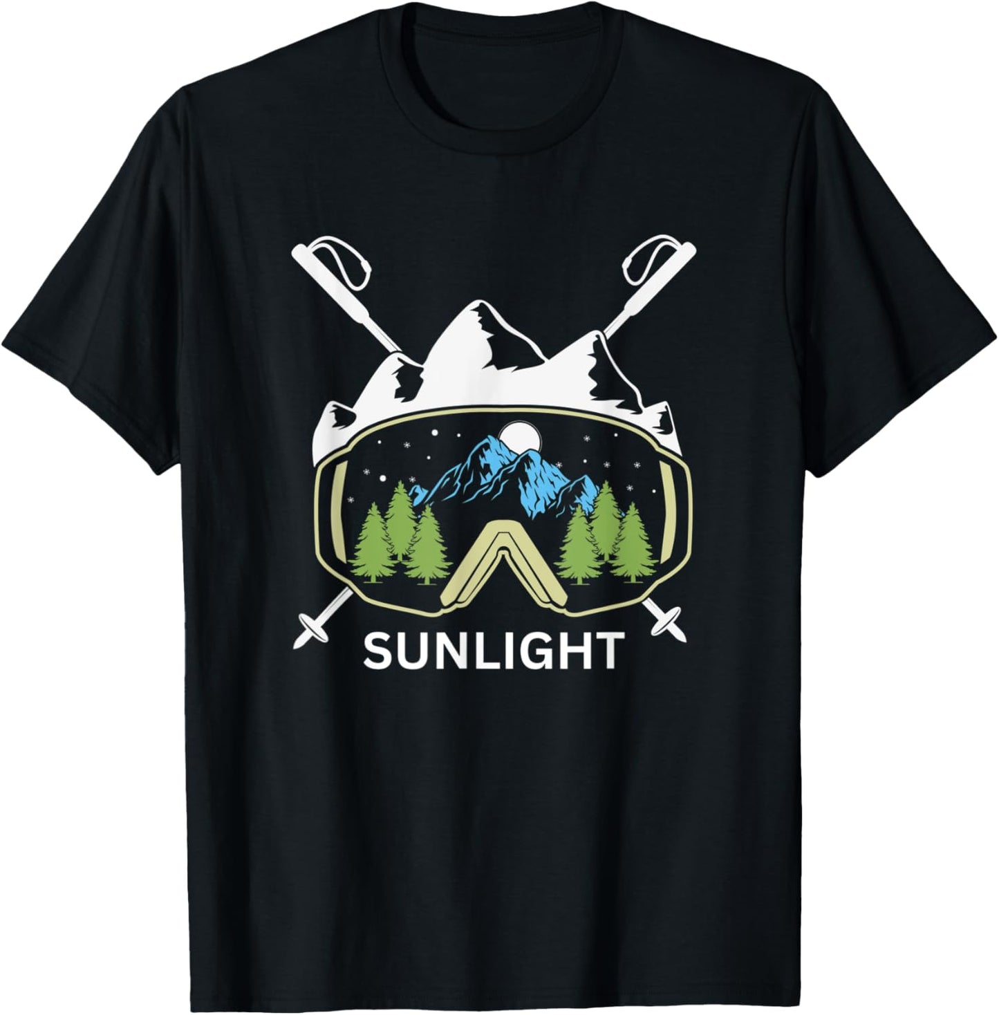 Sunlight Colorado Ski Goggles and Skies T-Shirt - T-Shirt | Black