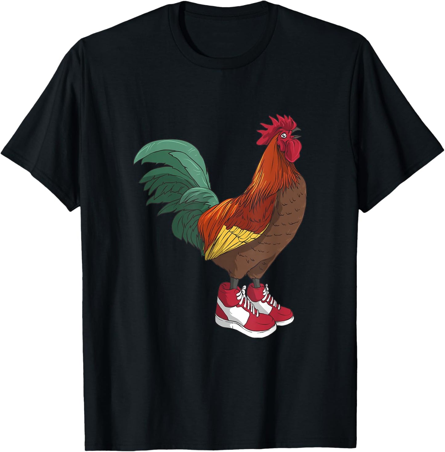 Chicken Wearing Sneakers Dank Meme T-Shirt - T-Shirt | Black
