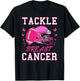 Tackle Breast Cancer Awareness Pink Ribbon Football T-Shirt - T-Shirt | Black