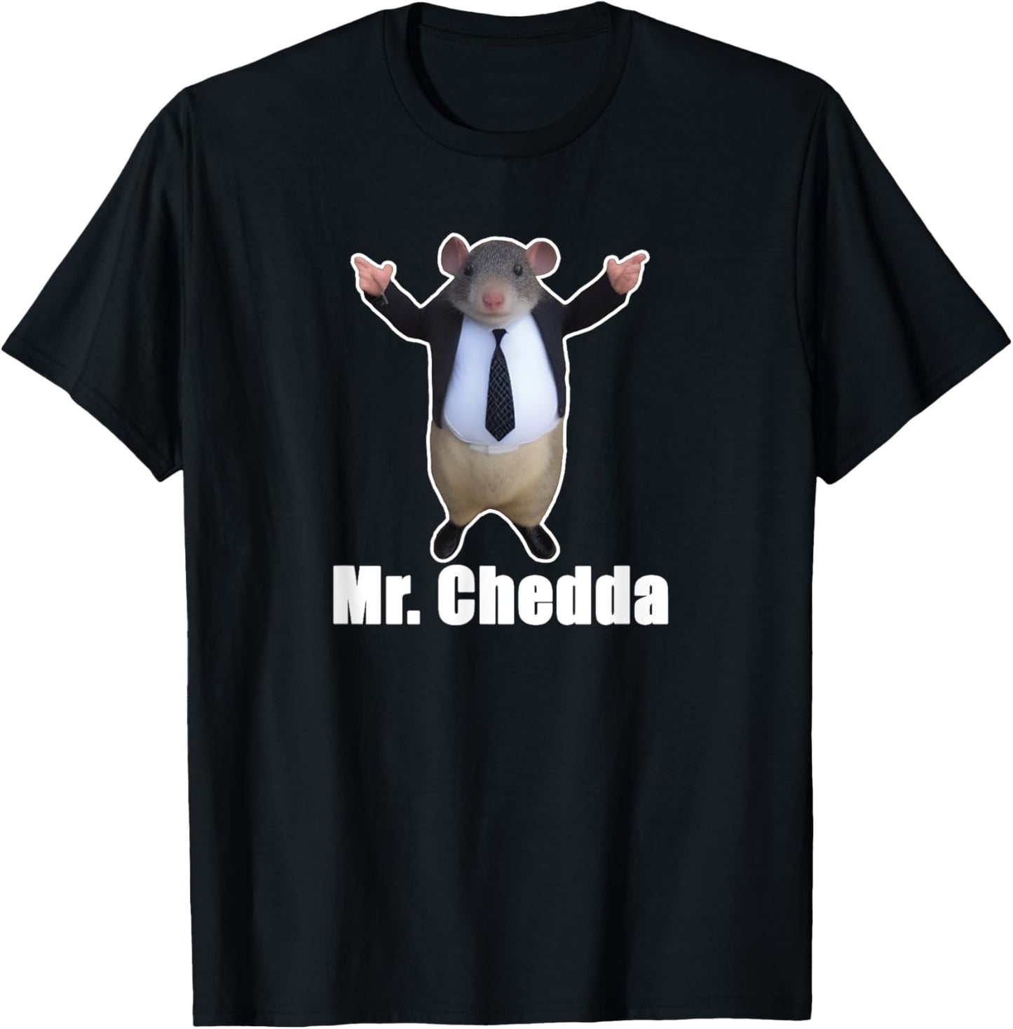 Mr Chedda Memes Black Cartoon Meme , -Adults, Small, Short Sleeve T-Shirt - T-Shirt | Black