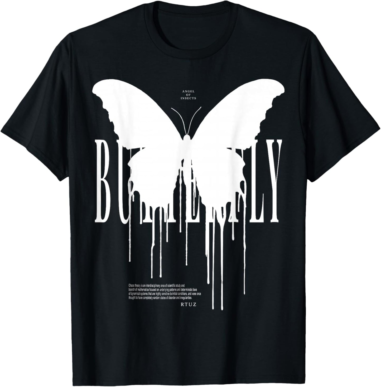 Butterfly Mode Hip Hop Fashion Damen Herren Schmetterling T-Shirt - T-Shirt | Black