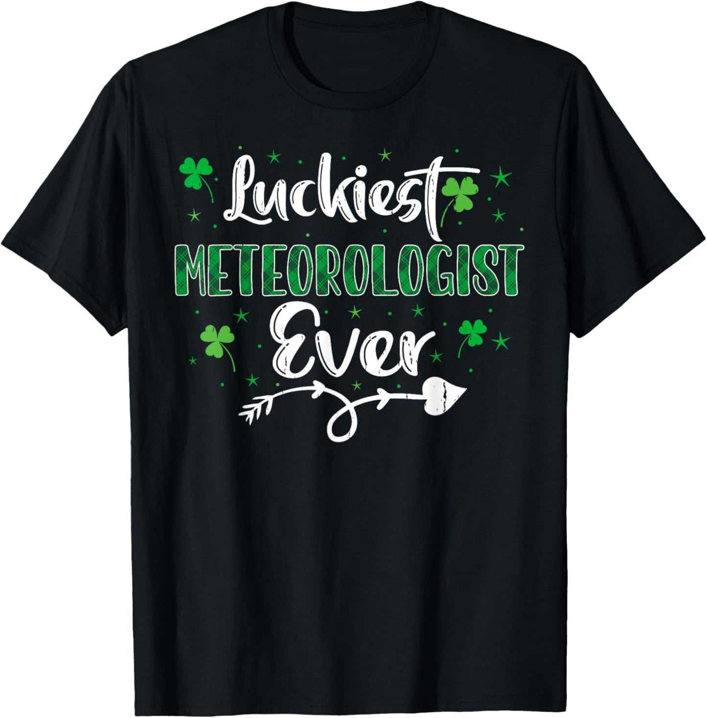 Lucky Irish Shamrock St Paddy's Day Meteorologist T-Shirt - T-Shirt | Black