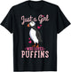 Puffin Iceland Just a Girl Who Loves Puffins T-Shirt - T-Shirt | Black