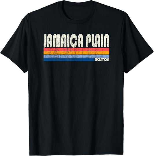 Vintage 70s Jamaica Plain, Boston T-Shirt - T-Shirt | Black