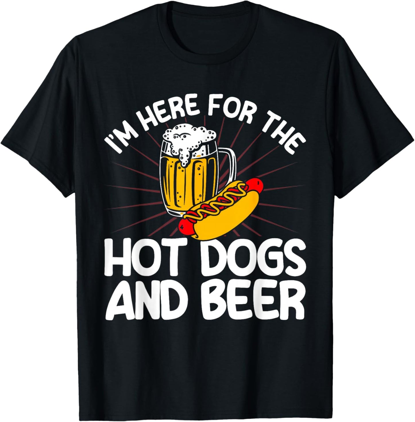 Hot Dog Adult For The Hot Dogs And Beer T-Shirt - T-Shirt | Black