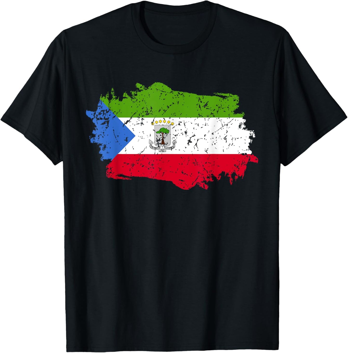 Equatorial Guinea Flag Grunge Country Flag Equatorial Guinea T-Shirt - T-Shirt | Black