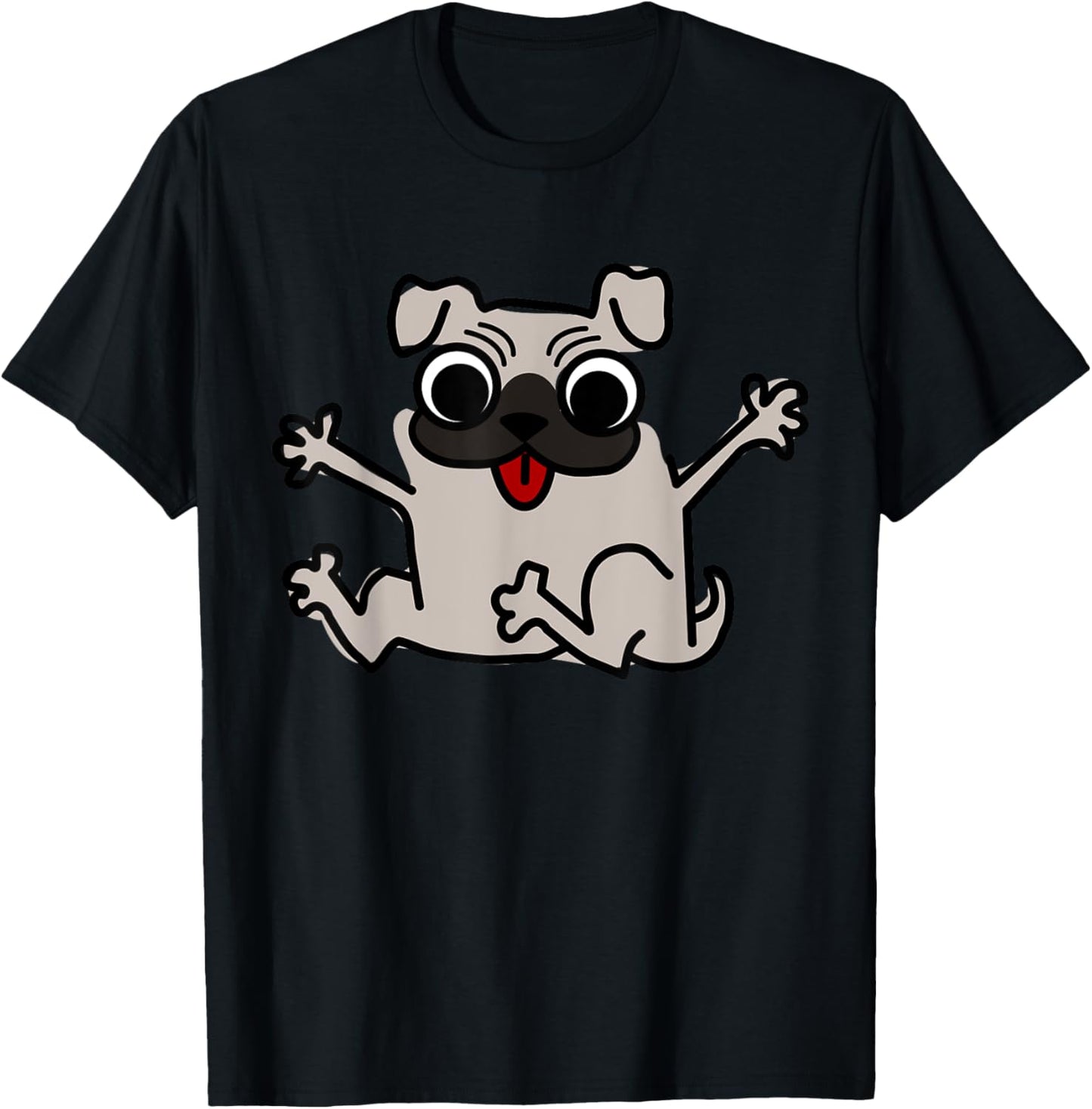 Pug Dog Cute Logo T-Shirt - T-Shirt | Black