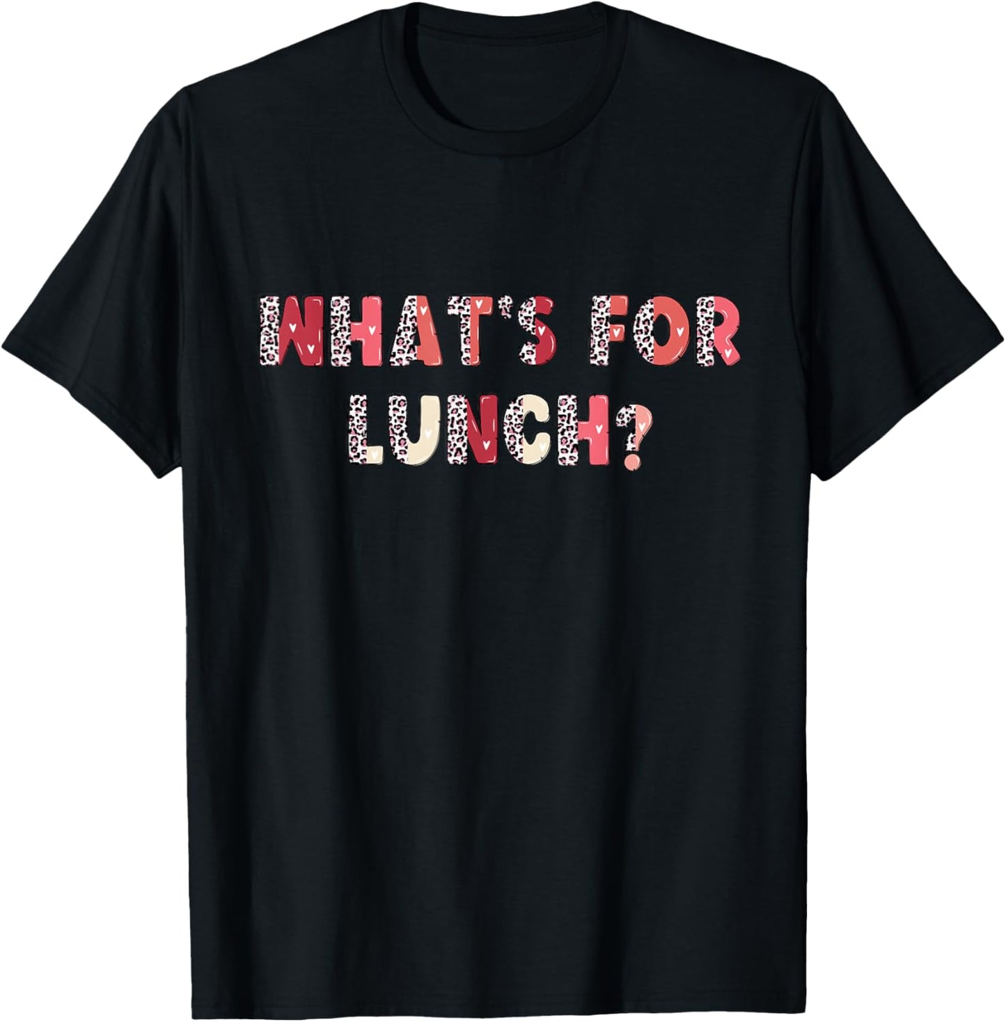 What's For Lunch School Cafeteria Lady Leopard Pink Cute T-Shirt - T-Shirt | Black