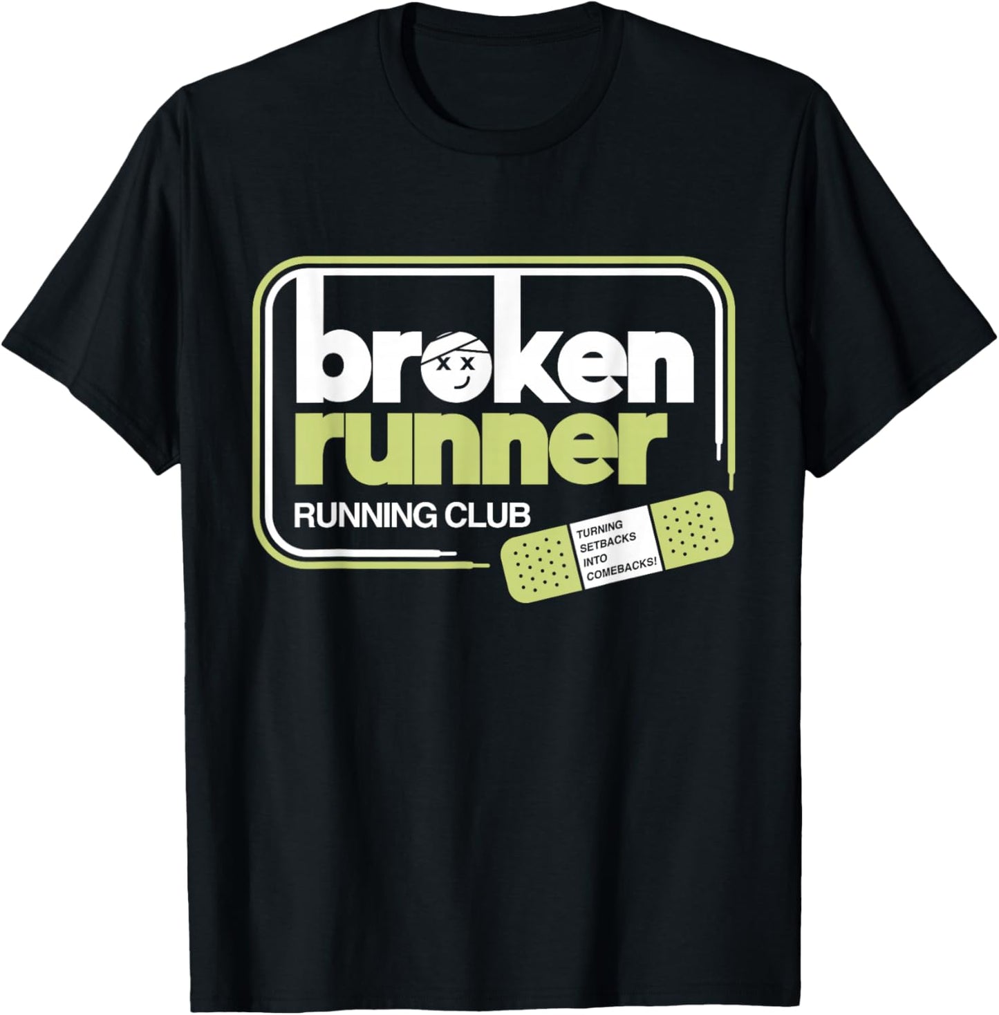 Broken Runner Running Club Turning Setbacks Into Comebacks T-Shirt - T-Shirt | Black
