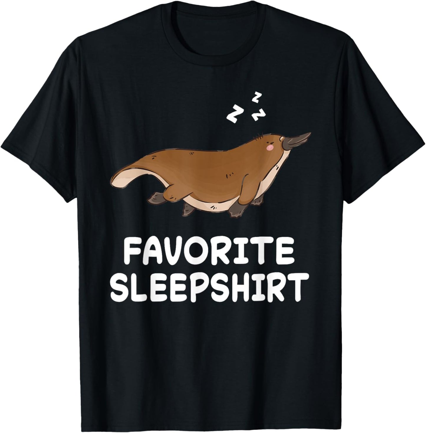 Platypus Platypuses Nap Sleeping Sleep Pajama Nightgown T-Shirt - T-Shirt | Black