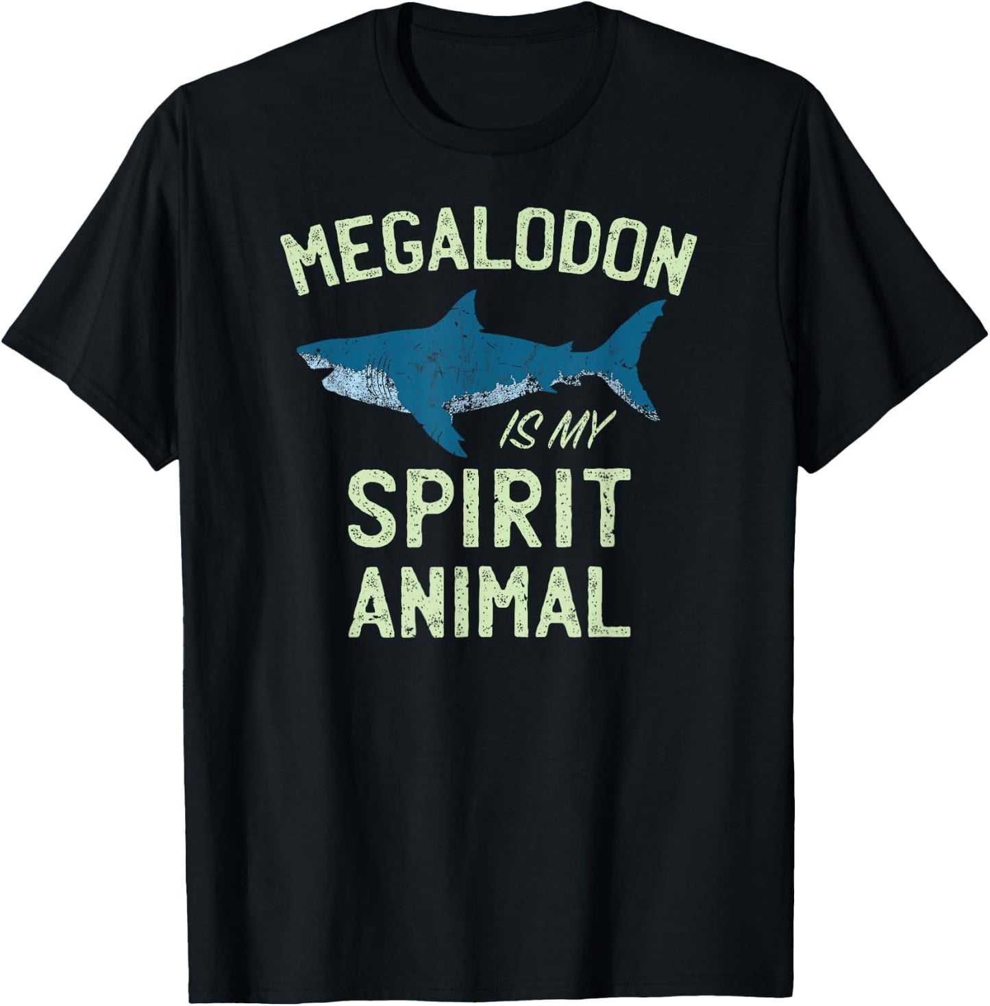 Meg Megalodon Spirit Animal Funny Shark Gift T Shirt T-Shirt - T-Shirt | Black