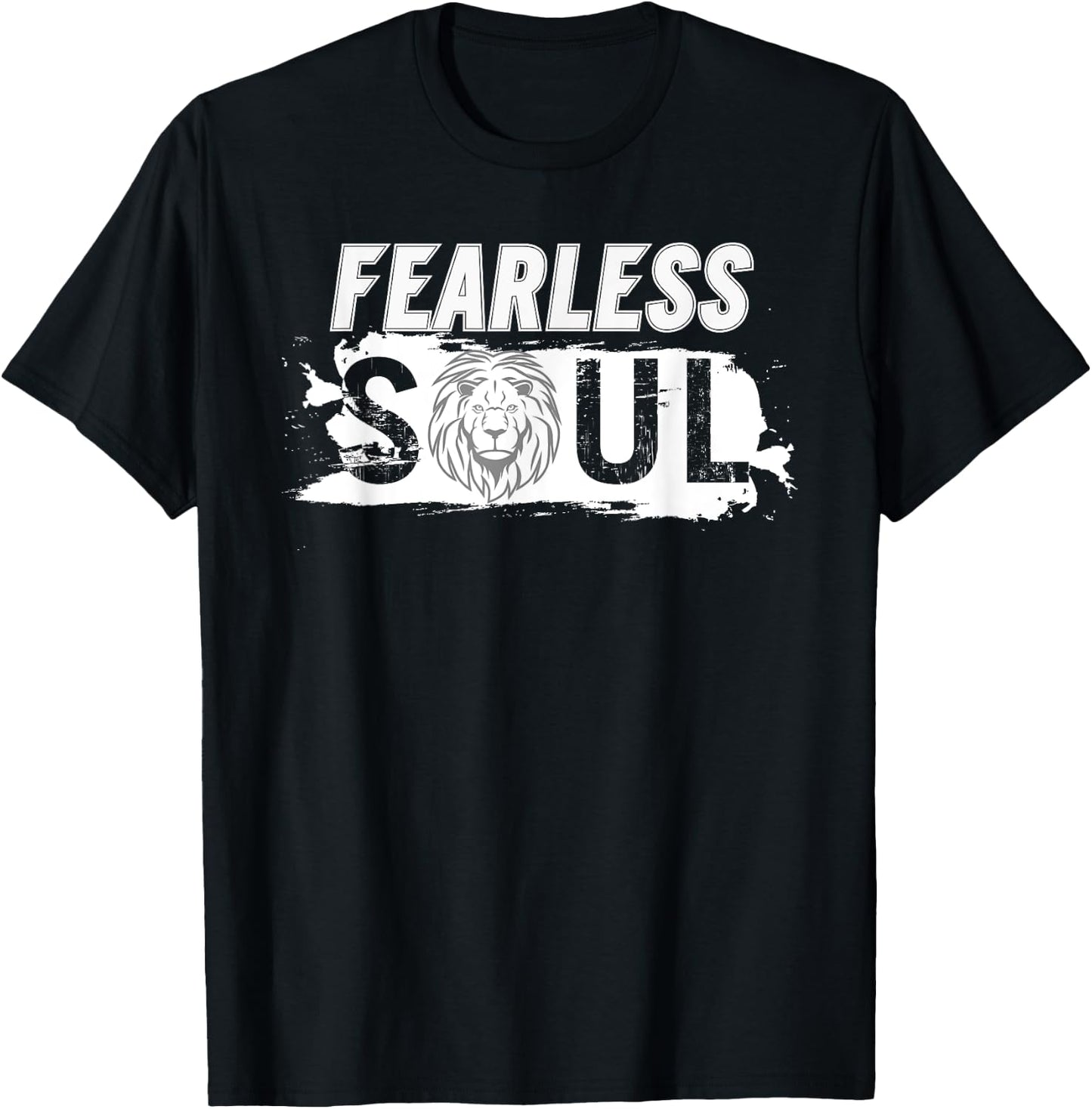 Fearless soul lion Funny Design motivation fun fearless lion T-Shirt - T-Shirt | Black