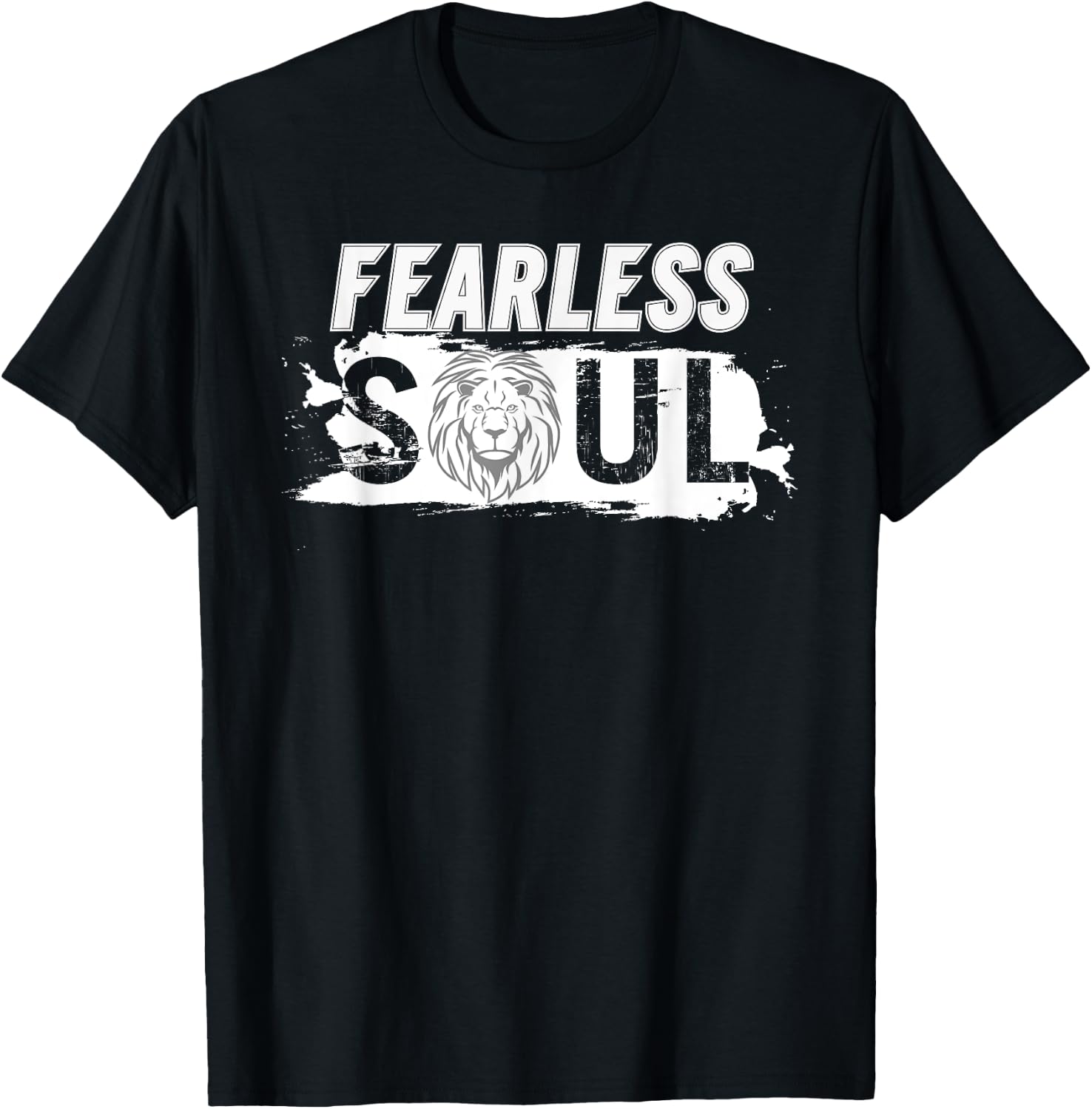 Fearless soul lion Funny Design motivation fun fearless lion T-Shirt - T-Shirt | Black