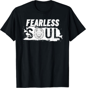 Fearless soul lion Funny Design motivation fun fearless lion T-Shirt - T-Shirt | Black