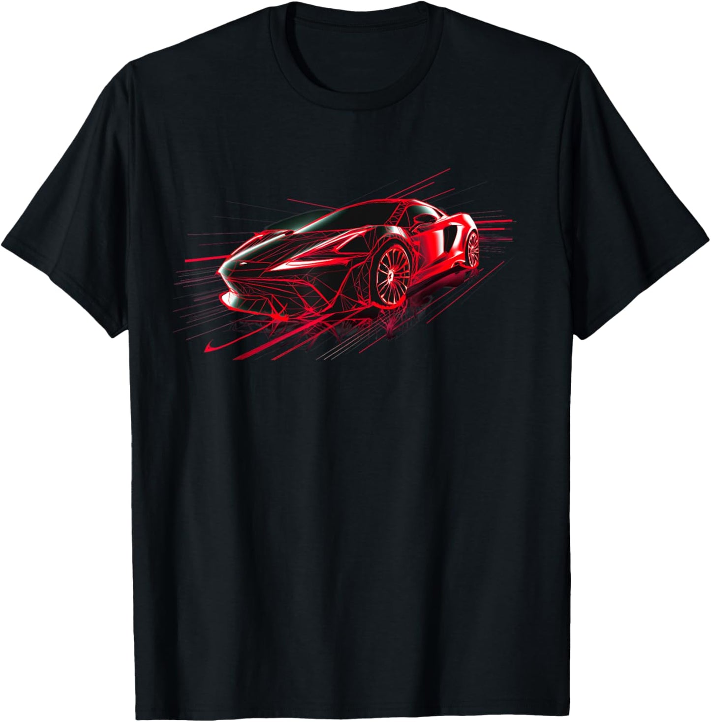 Supercar Exotic Sports Car Concept Car Poster Style Graphic T-Shirt - T-Shirt | Black