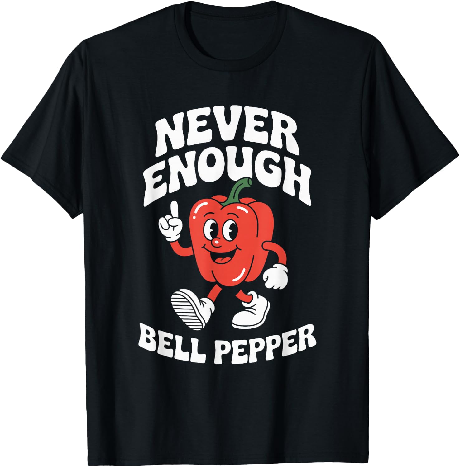 Funny Bell Pepper Retro T-Shirt - T-Shirt | Black