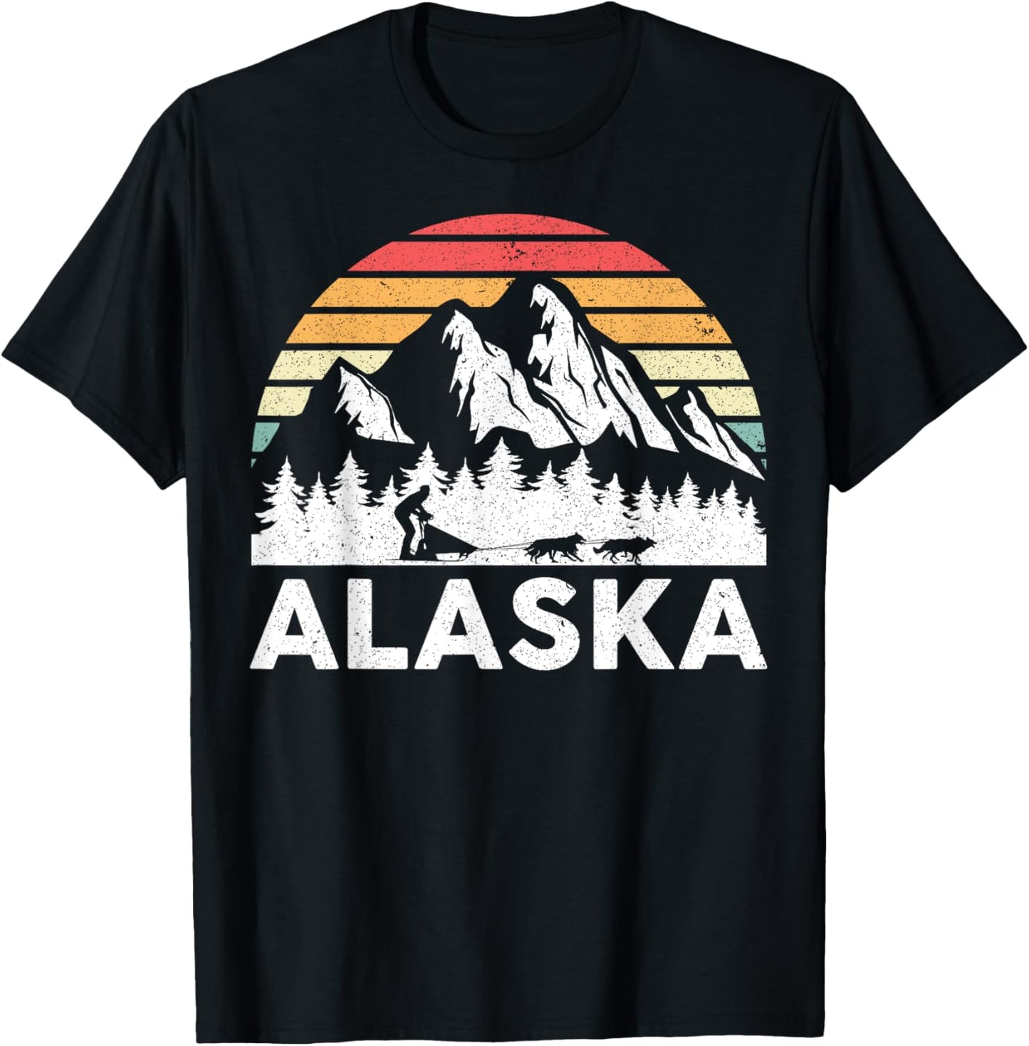 Alaska - Dog Sledding Mush Husky sled dogs Mushing Musher T-Shirt - T-Shirt | Black