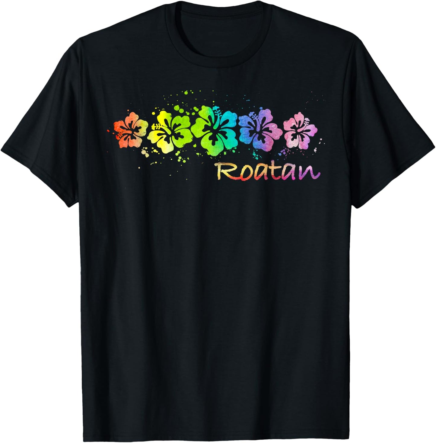 Roatan Watercolor Beach & Surf Women Girls Kids T-Shirt - T-Shirt | Black