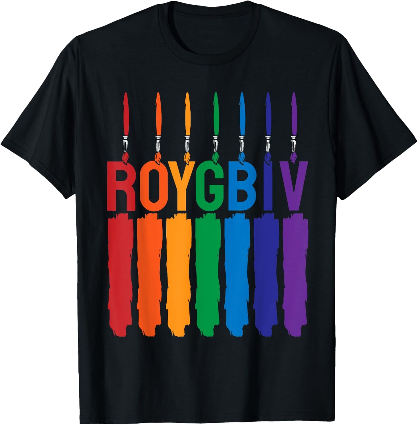 Rainbow Roygbiv Kids Artist Costume Art Teacher T-Shirt - T-Shirt | Black