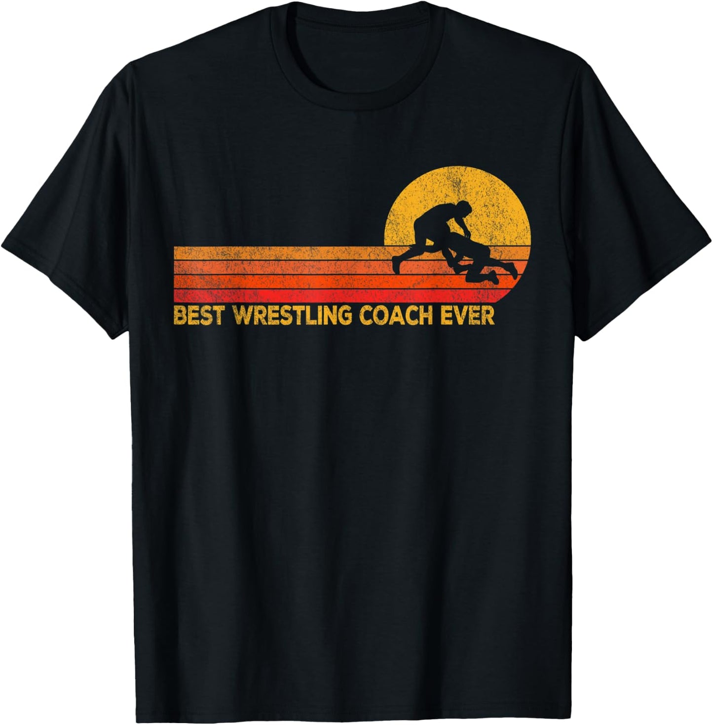 Best Scholastic Wrestling Coach Folkstyle Wrestling Retro T-Shirt - T-Shirt | Black