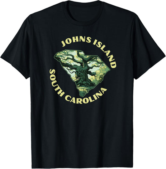 Johns Island South Carolina Angel Oak Tree T-Shirt - T-Shirt | Black