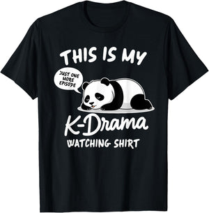 Korean Drama K-Drama Lover Panda This is My K-Drama Watching T-Shirt - T-Shirt | Black