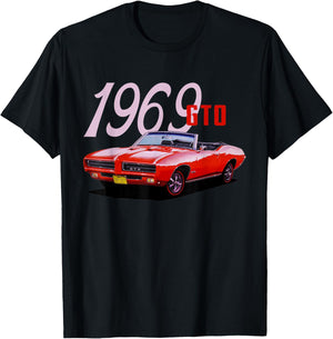 1969 69 GTO Classic Car Old School Muscle Car T-Shirt - T-Shirt | Black