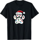 Christmas Dog Paw Christmas Dog Xmas Men Women Kids T-Shirt - T-Shirt | Black