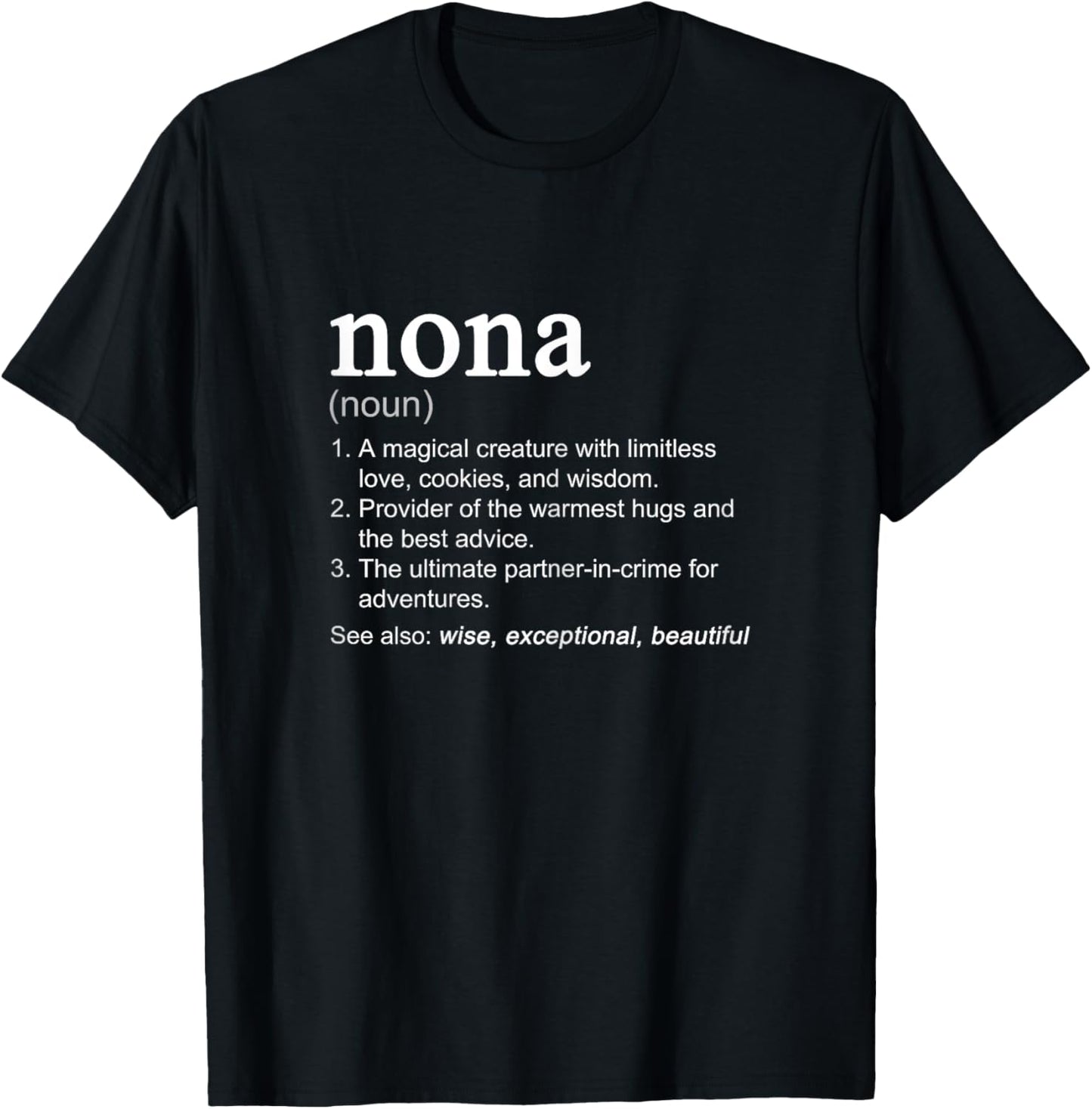 Nona Definition Funny Mother's Day Noun T-Shirt - T-Shirt | Black