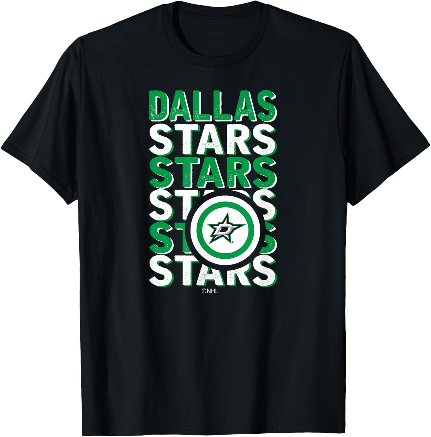 Dallas Stars Repeat Black Officially Licensed T-Shirt - T-Shirt | Black