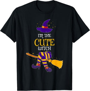 I’m The Cute Witch Family Matching Costume Halloween T-Shirt - T-Shirt | Black