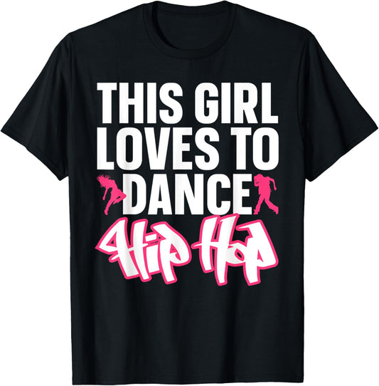 Funny Hip Hop Dancing Art For Kids Girls Women Hip Hop Lover T-Shirt - T-Shirt | Black
