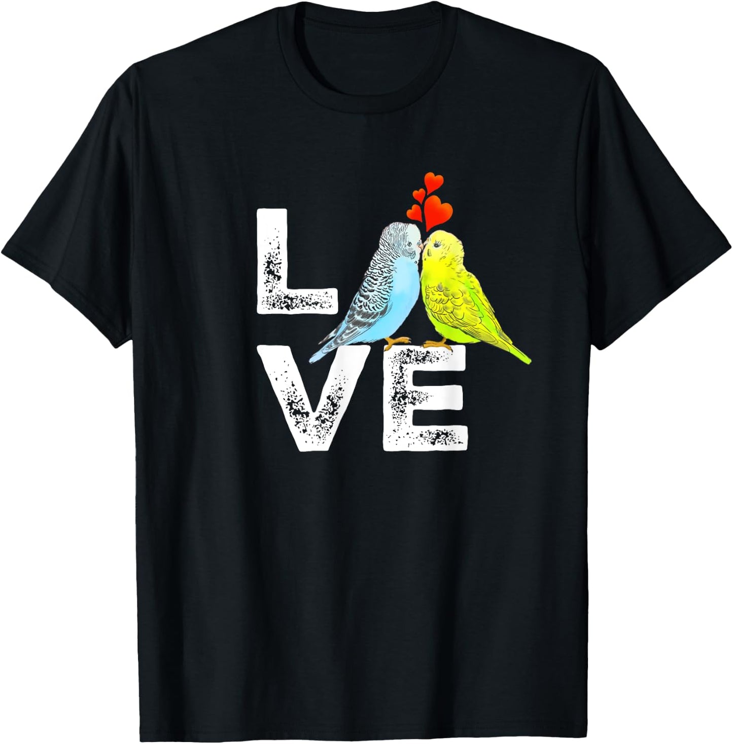 Cute Parrot Parakeet Family Love Men Women Boys Girls T-Shirt - T-Shirt | Black