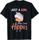 Africa Animal Hippo Girls Women Gift Hippo T-Shirt - T-Shirt | Black