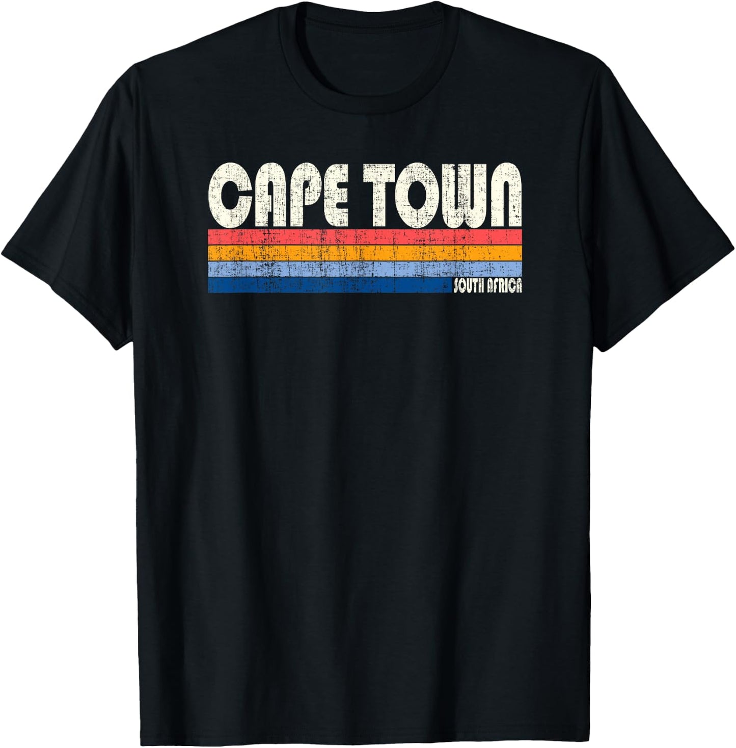 Vintage 70s Cape Town, South Africa T-Shirt - T-Shirt | Black