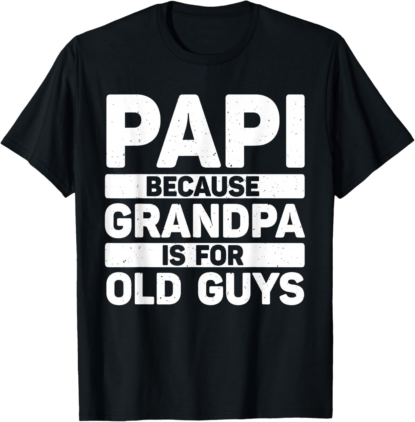 Papi Design For Grandpa From Grandkids Father's Day Papi T-Shirt - T-Shirt | Black