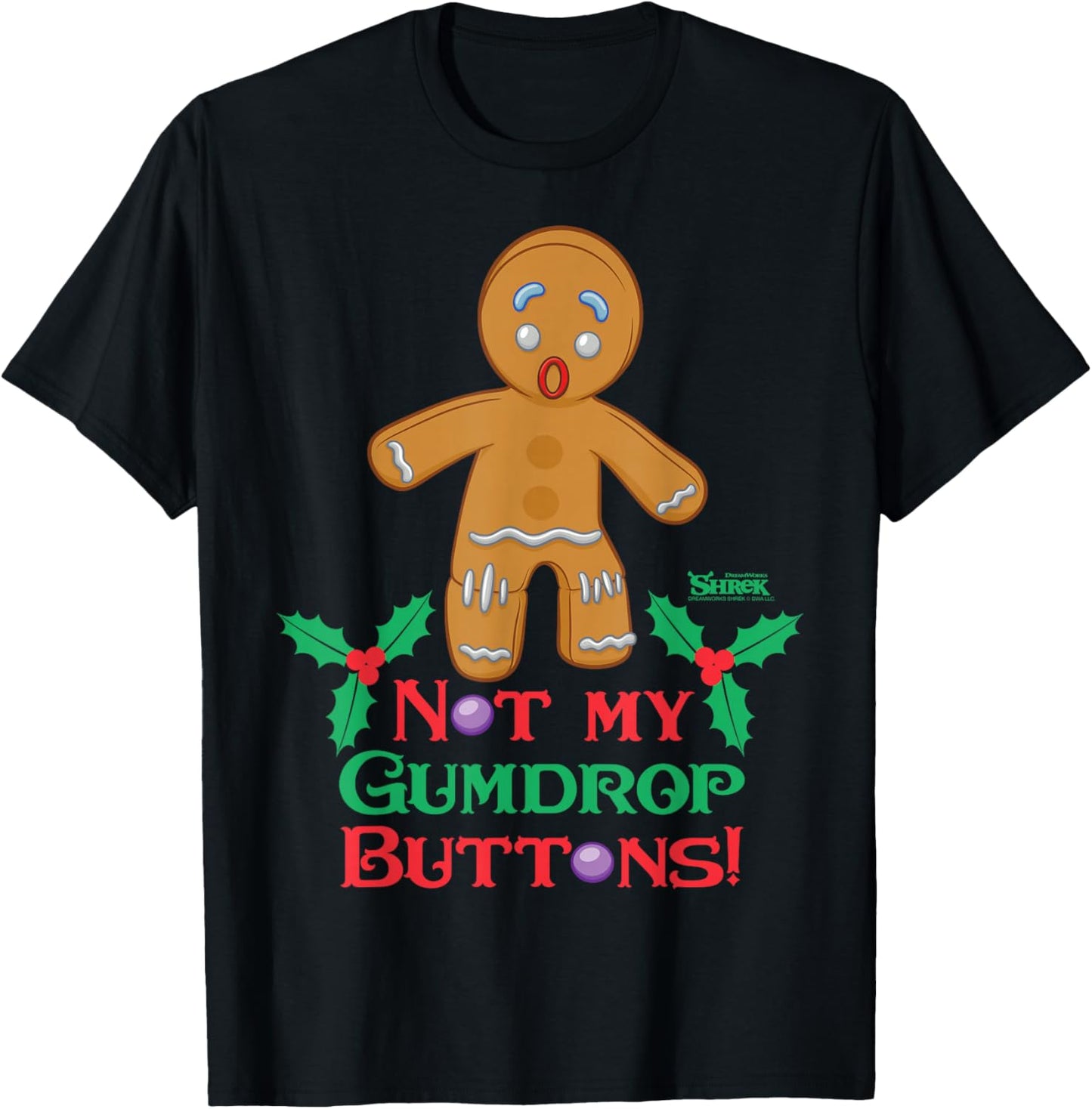 Shrek Gingy Not My Gumdrop Buttons T-Shirt - T-Shirt | Black