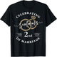 2nd Year Wedding Anniversary 2nd Marriage Couples Matching T-Shirt - T-Shirt | Black