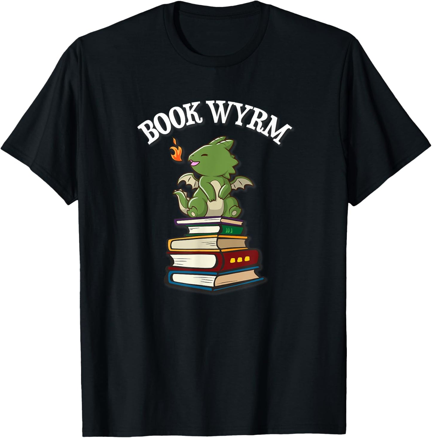 Funny Book Wyrm Cute Kawaii Book Dragon Lover T-Shirt - T-Shirt | Black